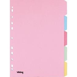 Viking Standard Blanko Register 100% Recycelt DIN A4 Farbig Sortiert Mehrfarbig 5-teilig Pappkarton Rechteckig 11 Löcher 5 Blatt Produktbild