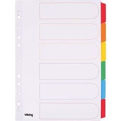 Viking Blanko Register DIN A4 Farbig Sortiert Mehrfarbig 6-teilig Pappkarton Rechteckig 11 Löcher 28090 6 Blatt Produktbild