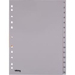 Viking Register DIN A4 Grau 15-teilig 11-fach Kunststoff 1 bis 15 Produktbild