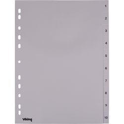 Viking Register DIN A4 Grau 10-teilig Perforiert Kunststoff 1 bis 10 Produktbild