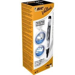 BIC Velleda Liquid Ink Whiteboard-Marker Mittel Rundspitze 2,2 mm Schwarz 12 Stück Produktbild