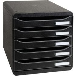 Exacompta Schubladenbox BIG-BOX PLUS Polystyrol Schwarz 27,8 x 34,7 x 27,1 cm Produktbild