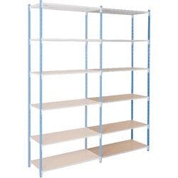 ARNO SPACE Arno - Workshop Regale 6 Fachböden Verzinkt 1.000 x 300 x 2.500 mm Blau Produktbild