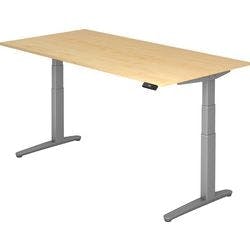 Hammerbacher Sitz-Stehschreibtisch XBHM Ahorn, Silber 2.000 x 1.000 x 720 mm Produktbild