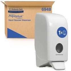 AQUARIUS Handseifenspender Wandmontage Befestigungssystem, Nachfüllbar 1000 ml Weiß Produktbild