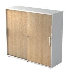 Hammerbacher Schiebetürenschrank 1753S RE Eiche, Weiß 1.200 x 400 x 1.100 mm Produktbild