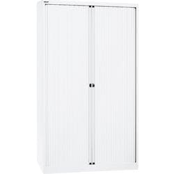 Bisley Rollladenschrank Stahl 4 Fachböden abschließbar 1.200 x 430 x 1.980 mm Verkehrsweiß Produktbild