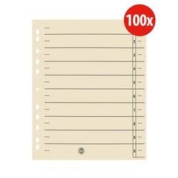 Viking Extra Wide 1 bis 10 Trennblätter Recycelt 100% DIN A4+ Chamois 10-teilig Pappkarton 11 Löcher 100 Stück Produktbild