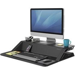 Fellowes Höhenverstellbar Sitz-Steh Arbeitsplatz 8.319 (B) x 616 (T) x 1.397 (H) mm ABS (Acrylnitril-Butadien-Styrol), Metall, Stahl Produktbild
