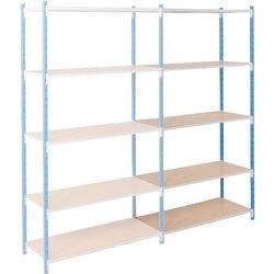 ARNO SPACE Arno - Workshop Anbauregal 5 Fachböden Verzinkt 1.000 x 500 x 2.000 mm Blau Produktbild