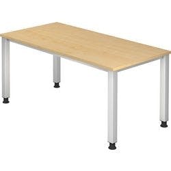 Hammerbacher Q Serie Höhenverstellbar Schreibtisch Rechteckig Ahorn 4 Füße 1.600 (B) x 685 (H) mm Holz Produktbild