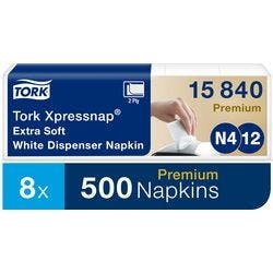 Tork Xpressnap Einweg Servietten Papier Weiß 8 Pack à 500 Blatt Produktbild