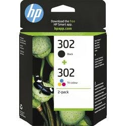 HP 302 Original Tintenpatrone X4D37AE Schwarz, Cyan, Magenta, Gelb Duopack 2 Stück Produktbild