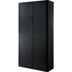 Paperflow Rollcontainer-Schrank PS (Polystyrol), Stahl 4 Fachböden abschließbar 1.100 x 415 x 2.040 mm Schwarz Produktbild