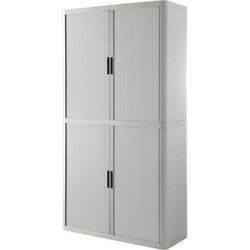 Paperflow Rollcontainer-Schrank Metall, PP (Polpypropylen), PS (Polystyrol) 4 Fachböden abschließbar 1.100 x 415 x 2.040 mm Grau Produktbild
