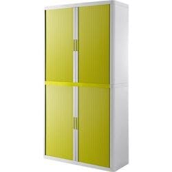 Paperflow Rollcontainer-Schrank Metall, PP (Polpypropylen), PS (Polystyrol) 4 Fachböden abschließbar 1.100 x 415 x 2.040 mm Grün, Weiß Produktbild