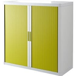 Paperflow EasyOffice Rollladenschrank PS (Polystyrol), Stahl 2 Fachböden abschließbar 1.100 x 415 x 1.040 mm Grün, Weiß Produktbild
