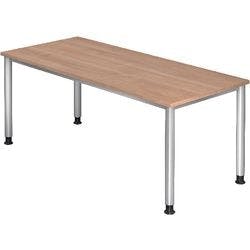 Hammerbacher Schreibtisch VHS19/N/S Nussbaum, Silber 1.800 x 800 x 760 mm Produktbild