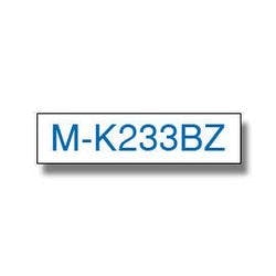 Brother M-K233 Authentic Schriftband Selbstklebend Blauer Druck auf Weiß 12 mm x 8m Produktbild