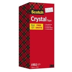 Scotch Crystal Clear Klebeband 19 mm x 33 m Transparent Kristallklar Vorteilspack 7 Rollen + 1 GRATIS Produktbild