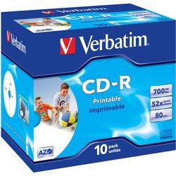Verbatim CD-R Bedruckbar 52 x700 MB 10 Stück Produktbild