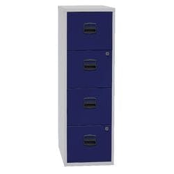 Bisley Home Hängeregistraturschrank Lichtgrau, Oxfordblau 413 x 400 x 1.321 mm Produktbild