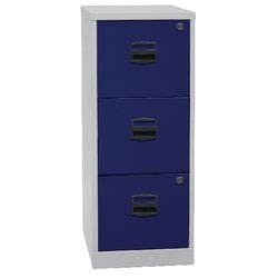 Bisley Home Hängeregistraturschrank PFA3F505 Lichtgrau, Oxfordblau 413 x 400 x 1.015 mm Produktbild