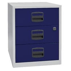 Bisley Home Mobiler Beistellschrank Mobil Lichtgrau, Oxfordblau 413 x 400 x 528 mm Produktbild