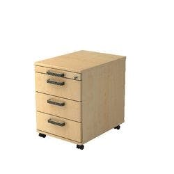 Hammerbacher Rollcontainer 4 Schübe abschließbar 428 x 580 x 590 mm Ahorn Produktbild