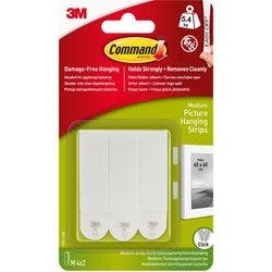 Command Medium Bildmontagestreifen 5,4 kg Haltekapazität Weißes 4er-Pack Produktbild