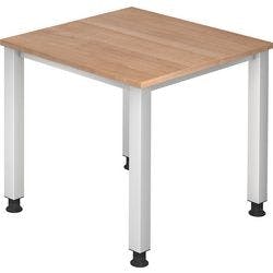 Hammerbacher Q Serie Höhenverstellbar Schreibtisch Rechteckig Walnuss 4 Füße 800 (B) x 685 (H) mm Holz Produktbild
