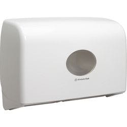 AQUARIUS Toilettenpapierspender Twin Mini Jumbo 6947 Kunststoff Abschließbar Weiß Produktbild Print Hauptbild L