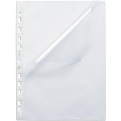 OXFORD Prospekthüllen DIN A4 Genarbt Transparent 120 Mikron PP (Polypropylen) Oben und links 11 Löcher 71412FL 100 Stück Produktbild