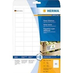 HERMA Extra starke Etiketten 10913 Mattes Weiß DIN A4 38,1 x 21,2 mm Rechteckig 25 Blatt à 65 Etiketten Produktbild