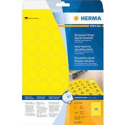 HERMA Mehrzwecketiketten 8034 Gelb Rund 1200 Etiketten pro Packung Produktbild