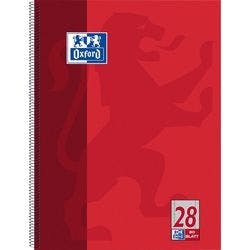 OXFORD Notizbuch DIN A4+ Kariert Spiralbindung Pappe Rot Perforiert 160 Seiten Produktbild