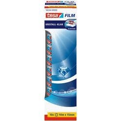 tesa Klebeband tesafilm Kristall-Klar 58244 Transparent 15 mm (B) x 10 m (L) PP (Polypropylen) 10 Rollen Produktbild