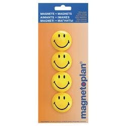 magnetoplan Magnete Smiley Schwarz, Gelb 4 Stück Produktbild