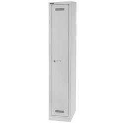 Bisley MonoBloc Silber Garderobenschrank 1 Tür 1 abteile Schlüssel 322 x 500 x 1.700 mm Hellgrau Produktbild