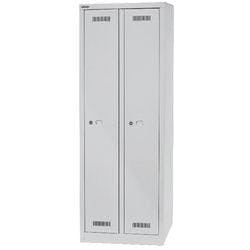 Bisley MonoBloc Silber Garderobenschrank 1 Tür 2 abteile Schlüssel 610 x 500 x 1.700 mm Hellgrau Produktbild