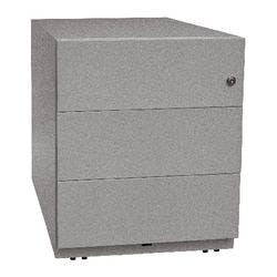 Bisley Rollcontainer Note 3 Schubladen Silber 420 x 565 x 495 mm Produktbild