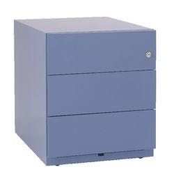 Bisley Rollcontainer Note 3 Schubladen Blau 420 x 565 x 495 mm Produktbild