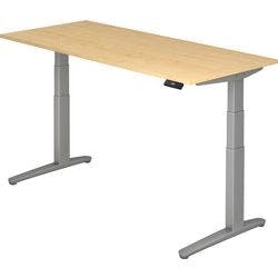 Hammerbacher Sitz-Stehschreibtisch XBHM Ahorn, Silber 1.800 x 800 x 720 mm mit Aufbau Produktbild