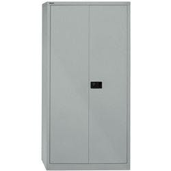 Bisley Universal Flügeltürenschrank Stahl 3 Fachböden abschließbar 914 x 400 x 1.950 mm Silber Produktbild