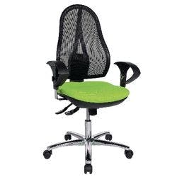 TOPSTAR Open Point SY Deluxe Bürostuhl Synchronmechanismus Netzstoff, Stoff 2D Armlehnen Grün, Schwarz 110 kg Produktbild