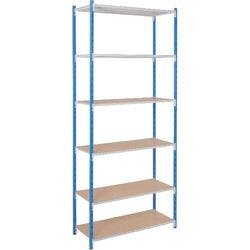 ARNO SPACE Arno - Workshop Regale 6 Fachböden Verzinkt 1.000 x 600 x 2.500 mm Blau Produktbild