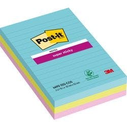 Post-it Miami Haftnotizen 101 x 152 mm Farbig sortiert Rechteckig Liniert 3 Stück à 90 Blatt Produktbild