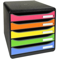 Exacompta Big Box Plus Classic Schubladenbox PS (Polystyrol) Mehrfarbig 5 Schübe 27,8 x 34,7 x 27,1 cm Produktbild