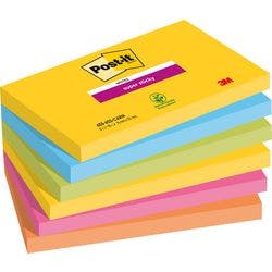 Post-it Carnival Super Sticky Haftnotizen 127 x 76 mm Farbig Sortiert Rechteckig 6 Stück à 90 Blatt Produktbild