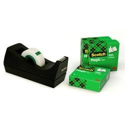 Scotch Klebebandabroller C38 Schwarz mit 4 Rollen Scotch Magic 810 Klebefilm Matt Unsichtbar 19 mm (B) × 33 m (L) Produktbild